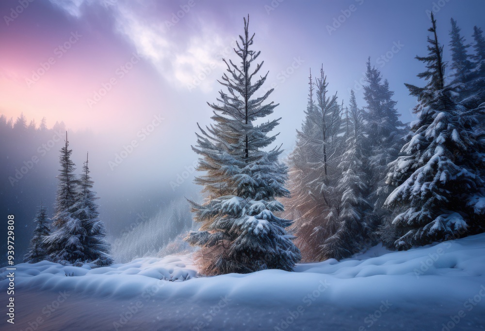 Naklejka premium breathtaking landscape featuring unique blend rain snow textures creating harmonious scene, nature, scenery, weather, clouds, sky, environment, season