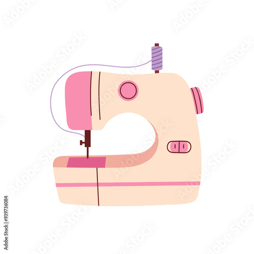 Vector illustration of a sewing machine