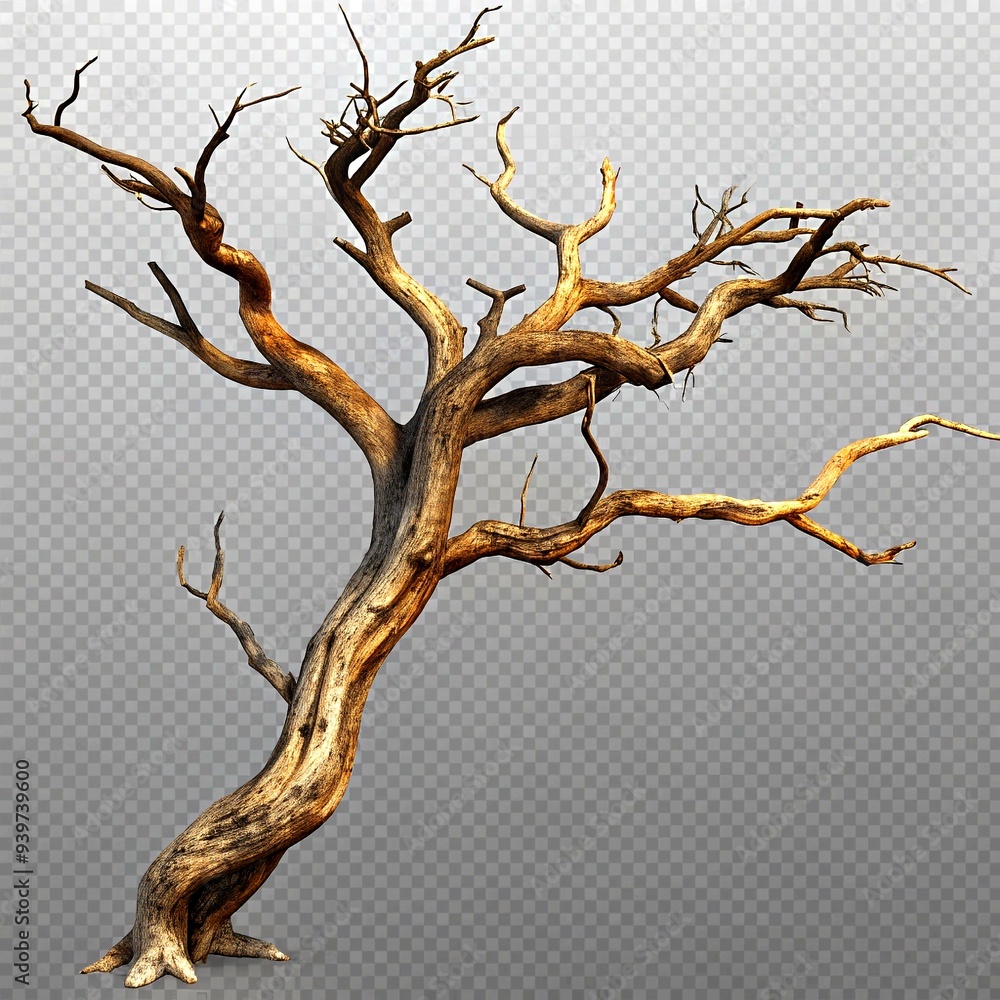 Fototapeta premium tree branches without leaves on a white background