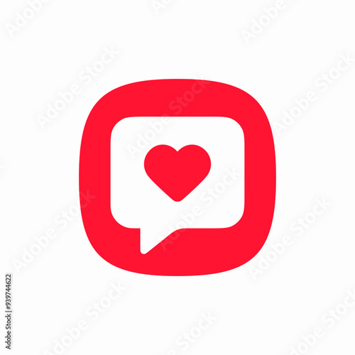 speech bubble heart love icon vector