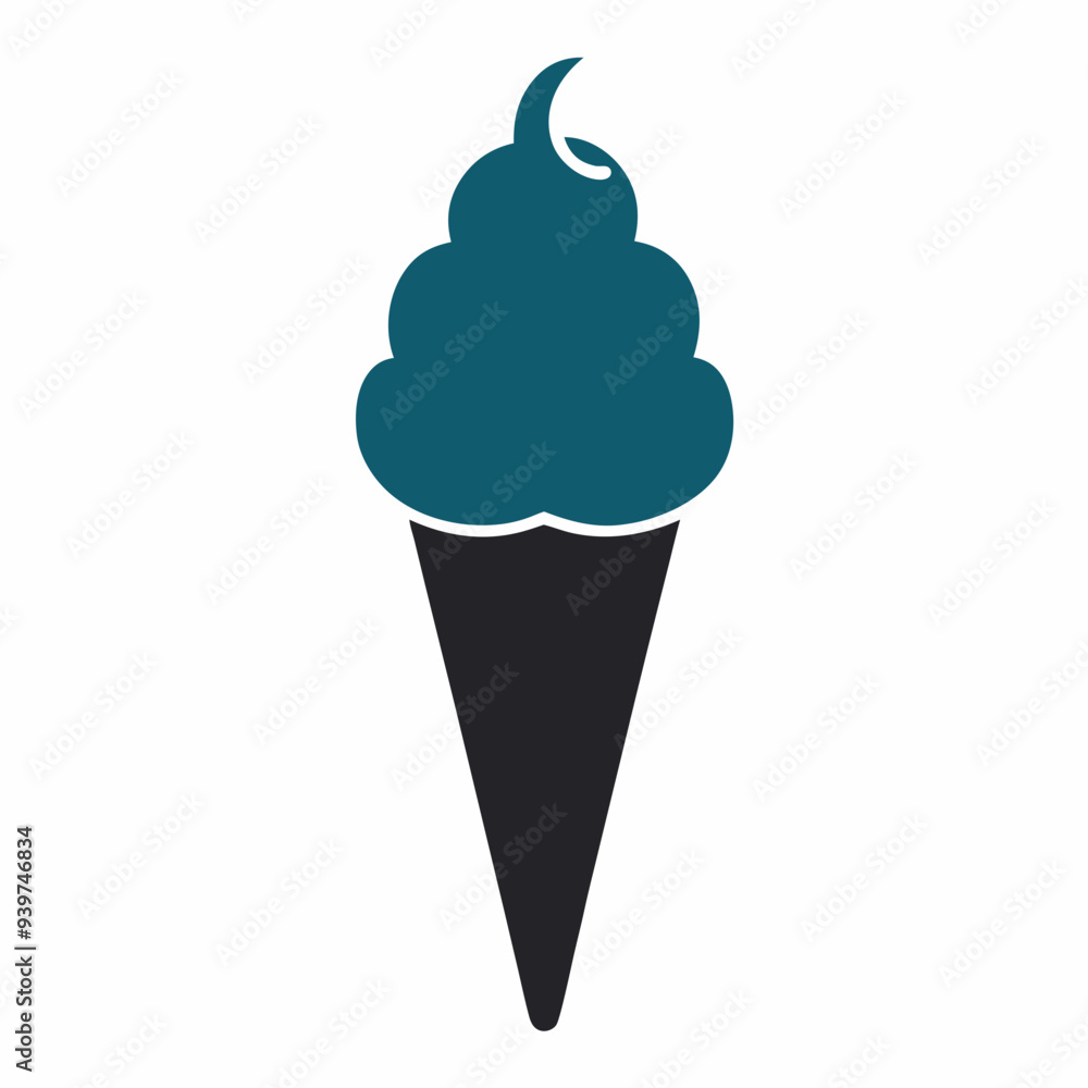 Ice cream cone silhouette vector art illustration Ice cream cone silhouette vector art illustration