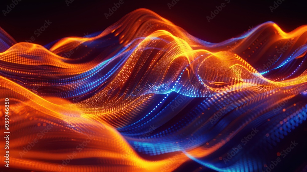 Abstract Orange and Blue Wavy Lines Abstract Orange and Blue Wavy Lines