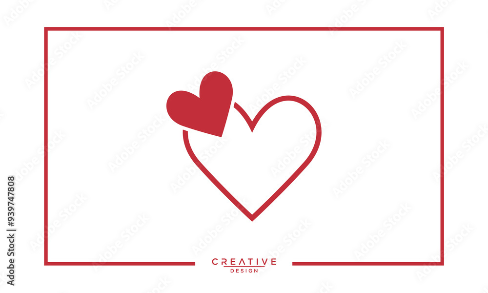 Red heart icon. Love sign. Vector illustration Red heart icon. Love sign. Vector illustration