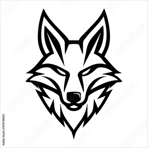 jackal icon or modern line symbol. Vector line art and icon design with bold outline. Black and white Pixel Perfect minimalistic symbol isolated white background. Silhouette simple thin sign