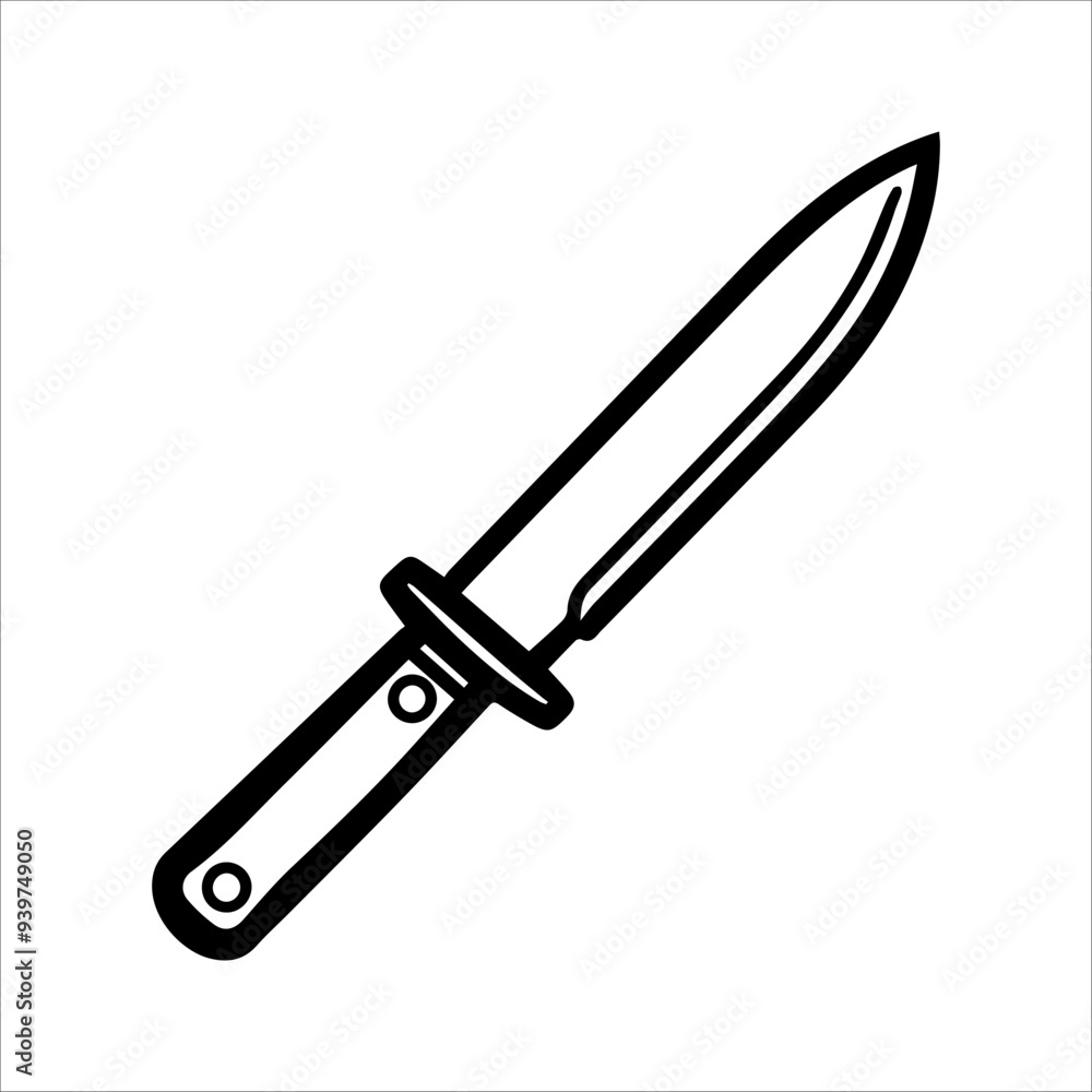 Knife icon or modern line symbol. Vector line art and icon design with bold outline. Black and white Pixel Perfect minimalistic symbol isolated white background. Silhouette simple thin sign Knife icon or modern line symbol. Vector line art and icon design with bold outline. Black and white Pixel Perfect minimalistic symbol isolated white background. Silhouette simple thin sign