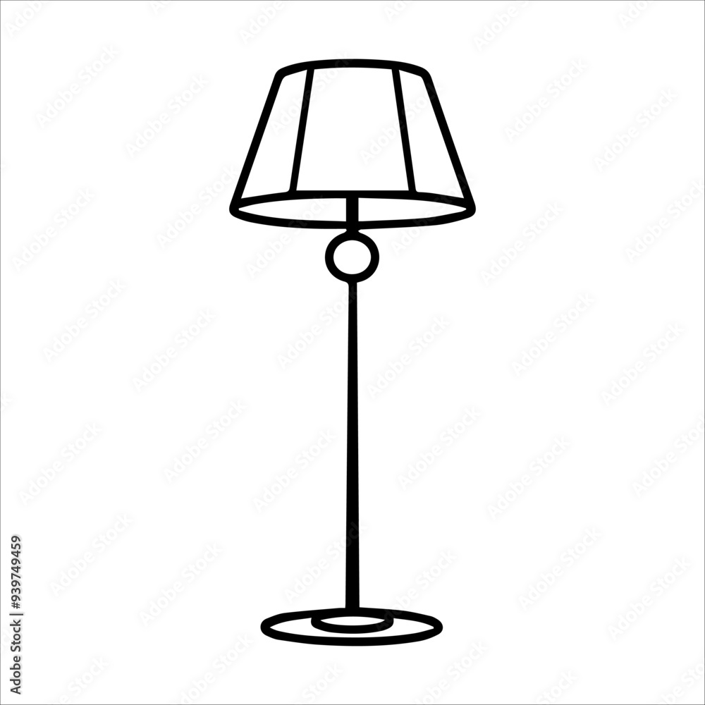 Floor Lamp icon or modern line symbol. Vector line art and icon design with bold outline. Black and white Pixel Perfect minimalistic symbol isolated white background. Silhouette simple thin sign Floor Lamp icon or modern line symbol. Vector line art and icon design with bold outline. Black and white Pixel Perfect minimalistic symbol isolated white background. Silhouette simple thin sign