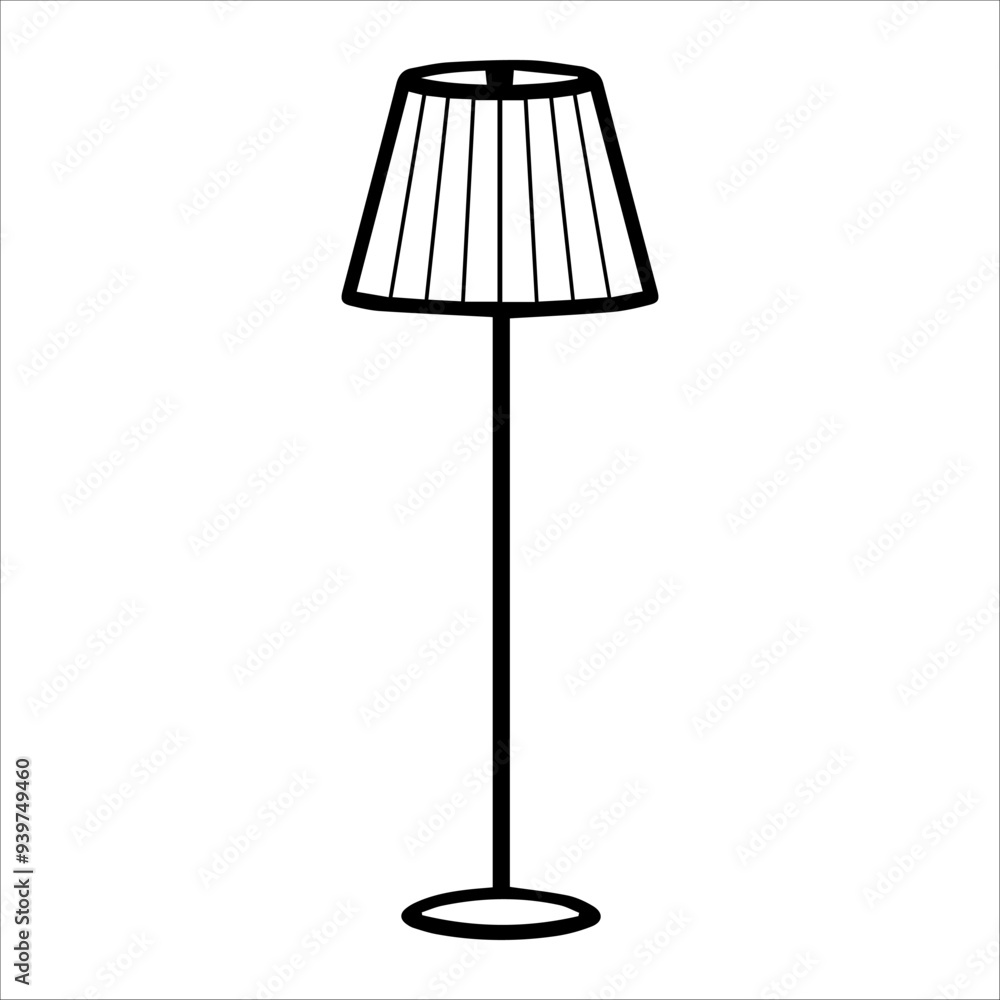 Floor Lamp icon or modern line symbol. Vector line art and icon design with bold outline. Black and white Pixel Perfect minimalistic symbol isolated white background. Silhouette simple thin sign Floor Lamp icon or modern line symbol. Vector line art and icon design with bold outline. Black and white Pixel Perfect minimalistic symbol isolated white background. Silhouette simple thin sign