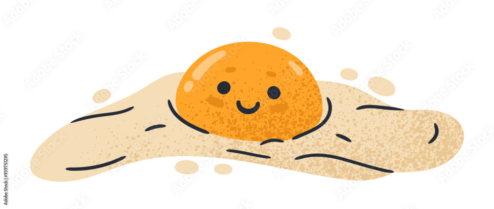 Chicken fried egg character. Cartoon funny fried egg mascot, cute comic egg for breakfast with with humorous face flat vector illustration. Fried egg mascot Chicken fried egg character. Cartoon funny fried egg mascot, cute comic egg for breakfast with with humorous face flat vector illustration. Fried egg mascot