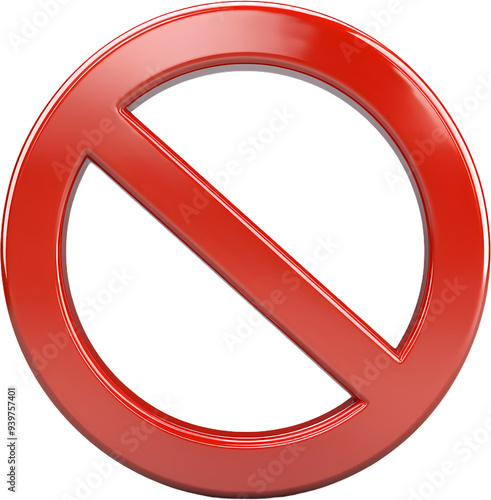 3D icon of prohibited no sign clip art