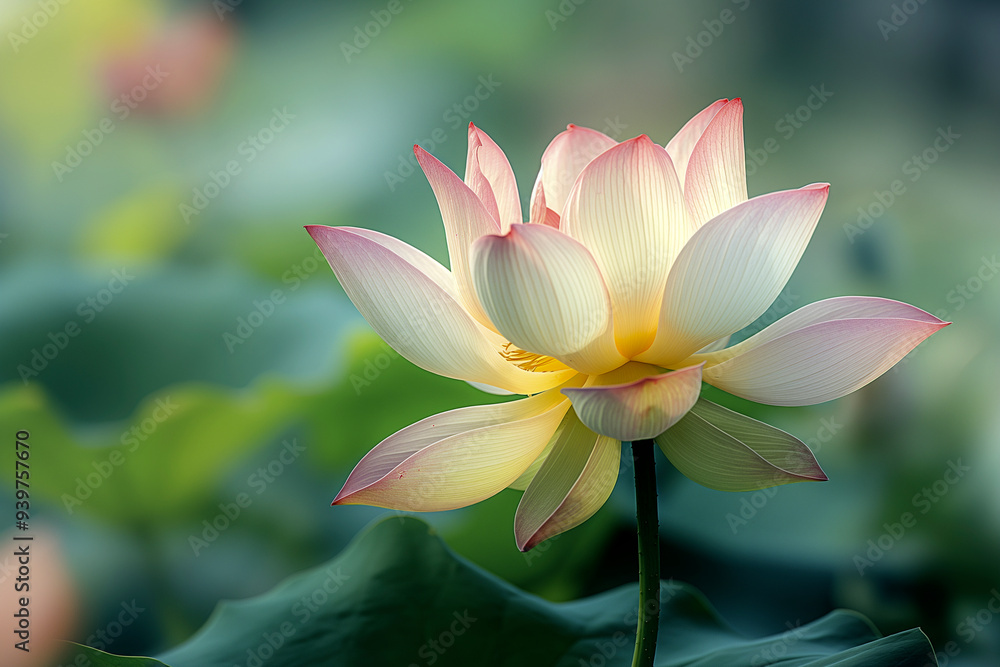 Lotus flower in a pond. Beautiful closeup of a lotus blooming in the garden. Concept of relaxation, yoga, meditation, silence and calmness, zen Lotus flower in a pond. Beautiful closeup of a lotus blooming in the garden. Concept of relaxation, yoga, meditation, silence and calmness, zen