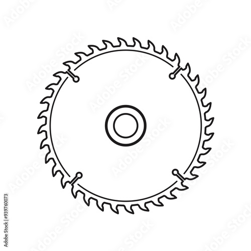 industrial saw, circular saw - vector icon