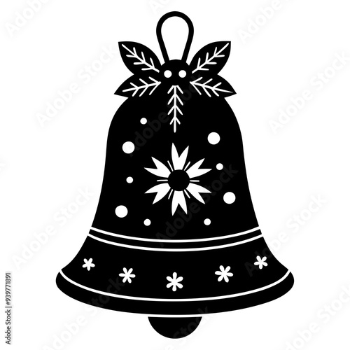 Holiday Cheer Christmas Bell vector art illustration