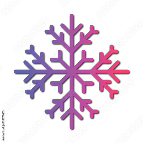 snowflake 3D star icon on white background.