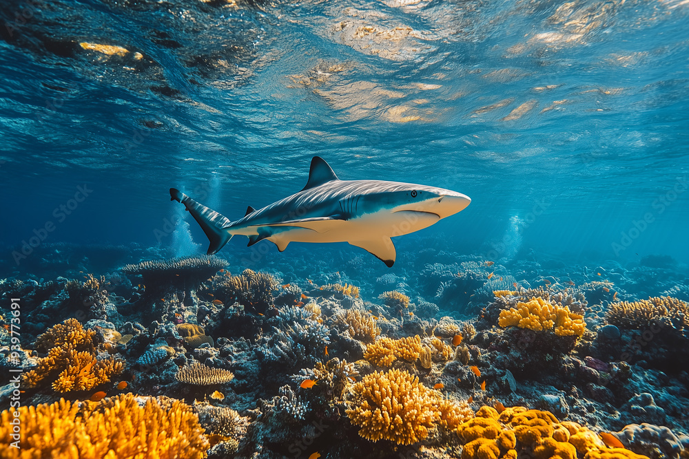 Fototapeta premium Oceans with coral reefs and diverse marine life