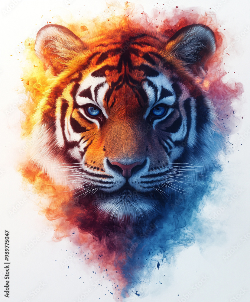 Naklejka premium colorful tiger