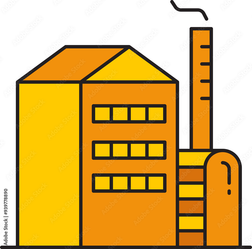 Obraz premium Factory Building Icon