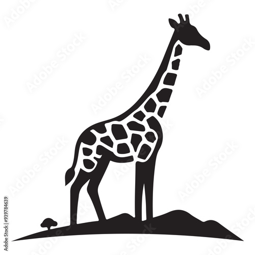 Photography Graphic illustration of a minimalist and flat giraffe logo