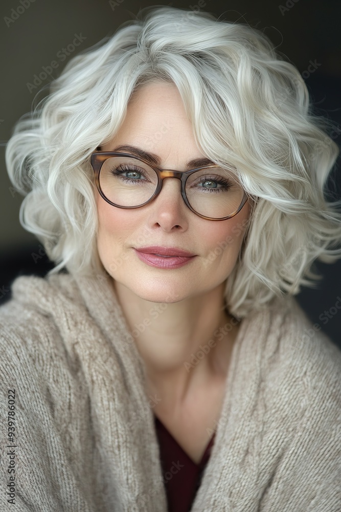 Old lady with white hair and glasses beautiful portrait Old lady with white hair and glasses beautiful portrait