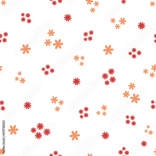 Seamless vector pattern with flowers. For printing on fabric and paper.