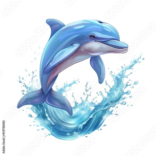 Dolphin slime fantasy animal cartoon isolated whitebackground