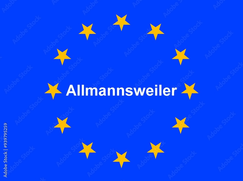 Illustration einer Europaflagge mit der Aufschrift Illustration einer Europaflagge mit der Aufschrift