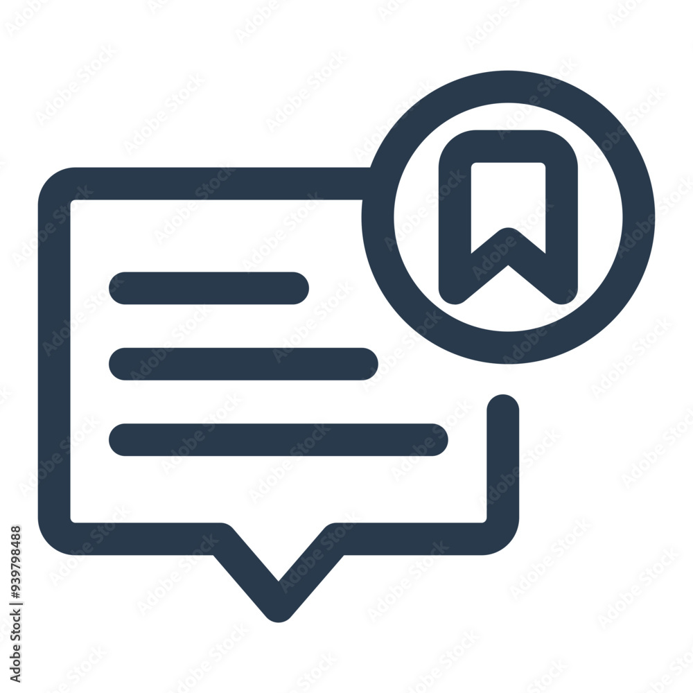 Bookmark Speech Bubble Vector Icon Bookmark Speech Bubble Vector Icon