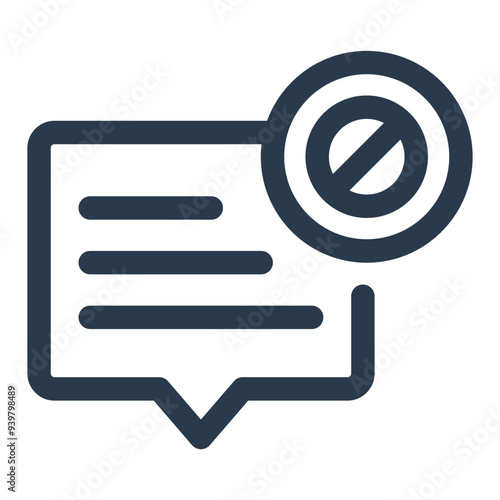 Block Speech Bubble Vector Icon