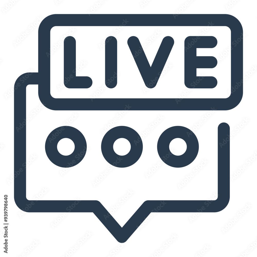 Live Speech Bubble Vector Icon Live Speech Bubble Vector Icon