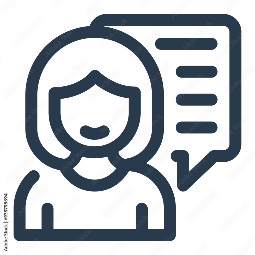 Woman Speech Bubble Vector Icon Woman Speech Bubble Vector Icon
