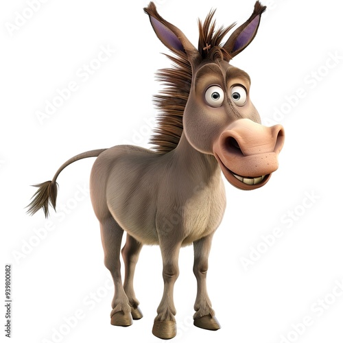 Donkey Wonder emotion fantasy animal cartoon isolated whitebackground