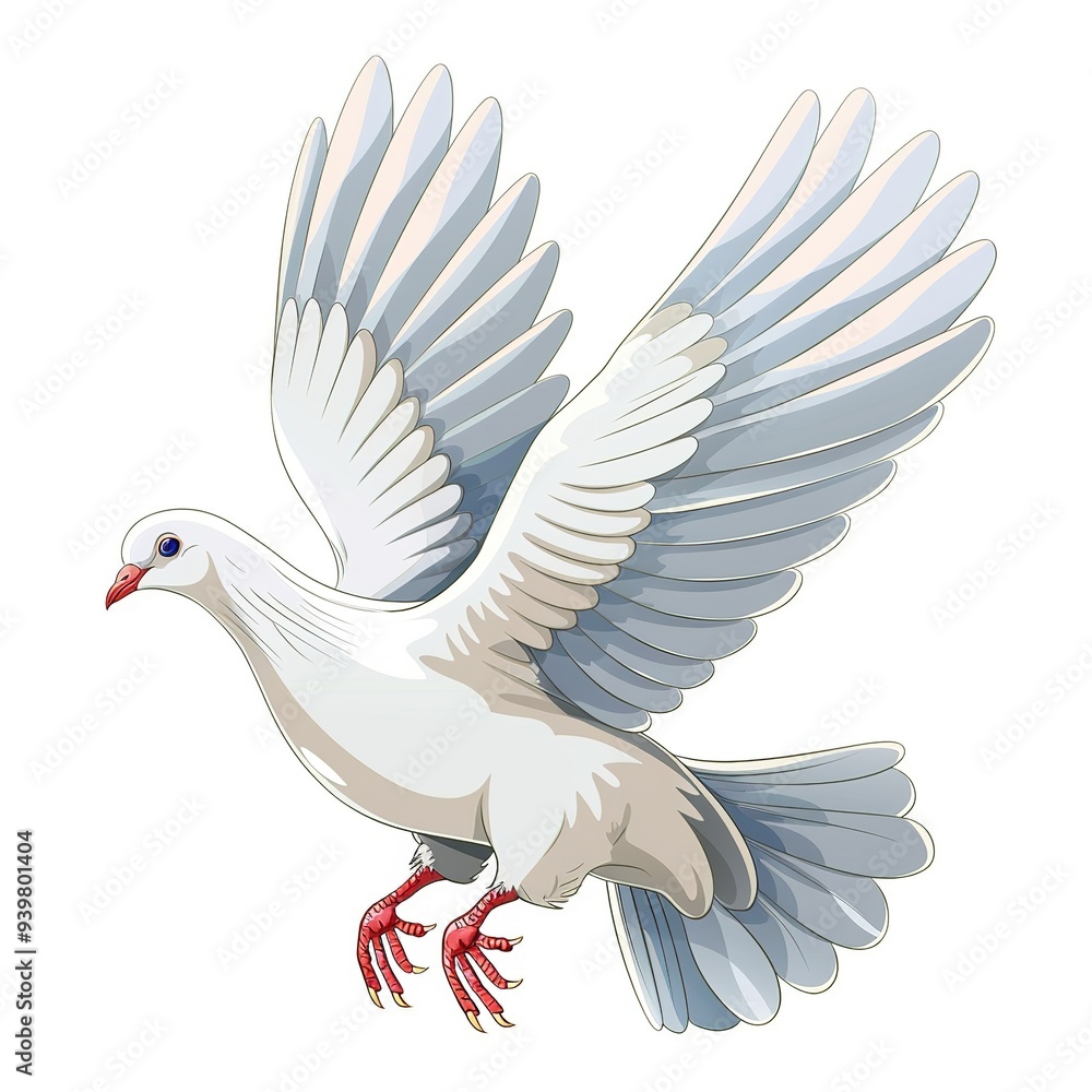 Obraz premium Dove Gravity element animal cartoon isolated whitebackground 16:9