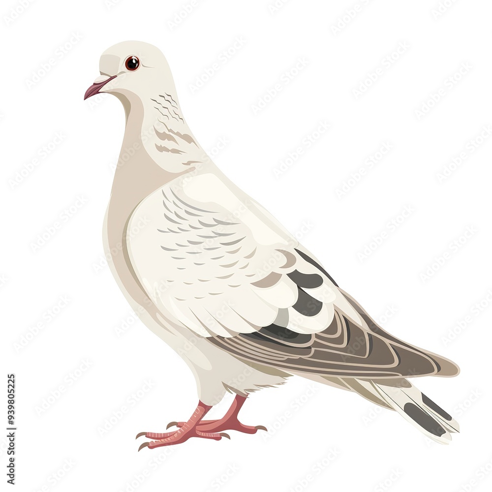 Naklejka premium Dove Sound element animal cartoon isolated whitebackground 16:9