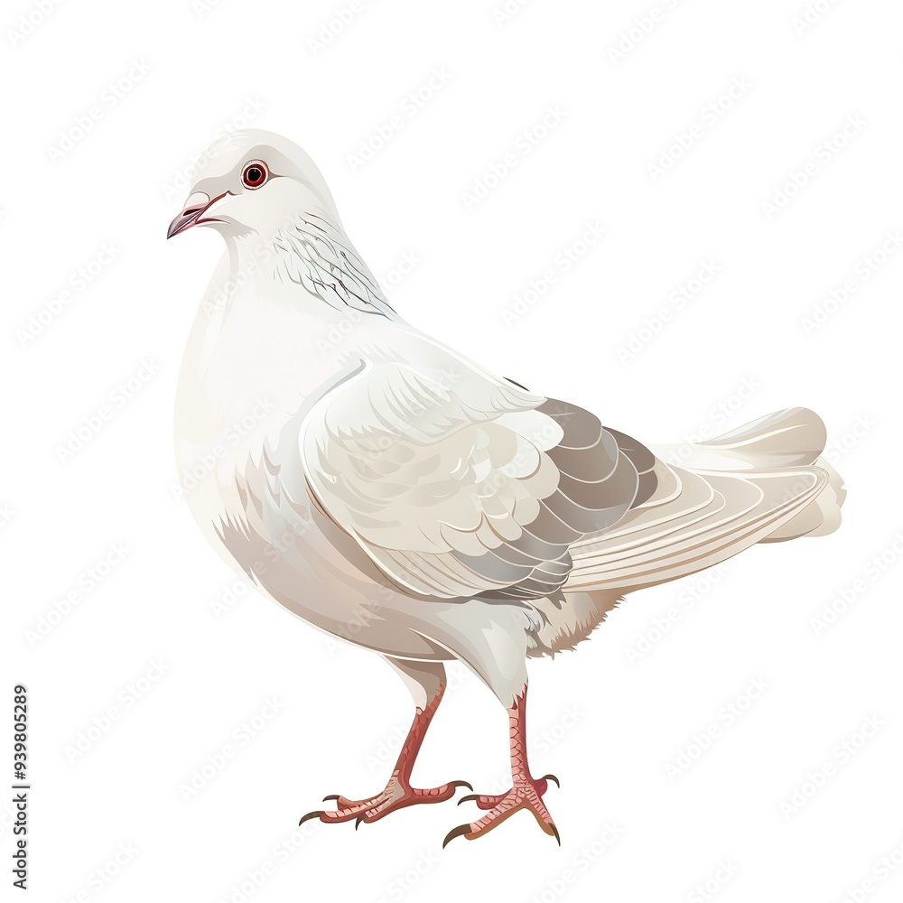 Fototapeta premium Dove Sound element animal cartoon isolated whitebackground 16:9