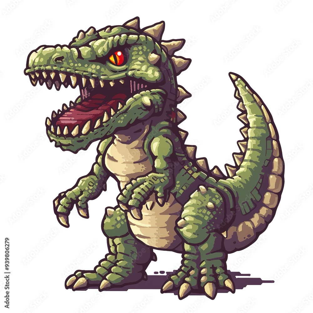 Fototapeta premium Dracorex 8-bit fantasy animal cartoon isolated whitebackground