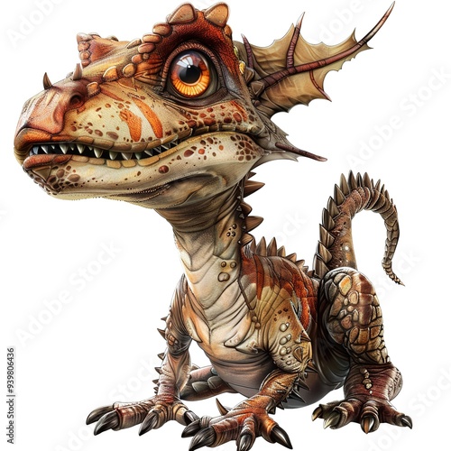 Dracorex fantasy animal cartoon isolated whitebackground 16:9 photo