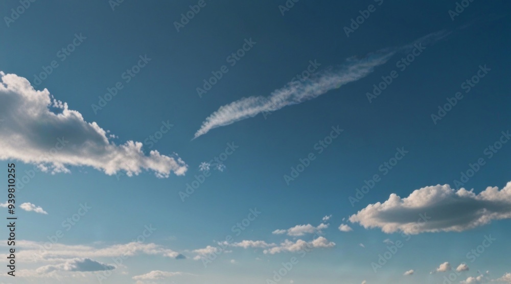The sky stretches overhead, adorned with fluffy cumulus clouds that float like cotton candy against a vibrant blue canvas. AI generated. The sky stretches overhead, adorned with fluffy cumulus clouds that float like cotton candy against a vibrant blue canvas. AI generated.