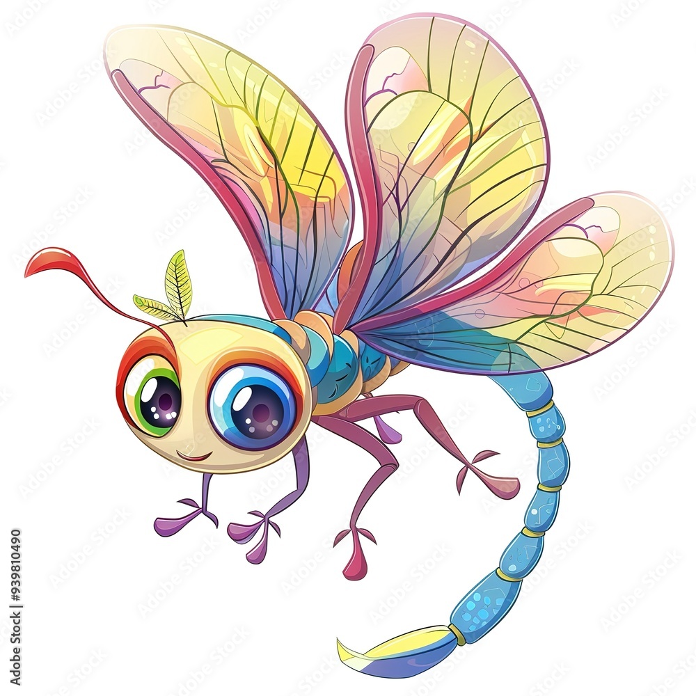 Dragonfly Spirit animal cartoon isolated whitebackground 16:9 Dragonfly Spirit animal cartoon isolated whitebackground 16:9
