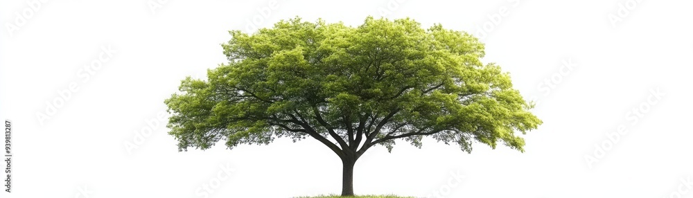 Isolated Lush Tree with Green Foliage, white background, full view, tree, nature, greenery Isolated Lush Tree with Green Foliage, white background, full view, tree, nature, greenery
