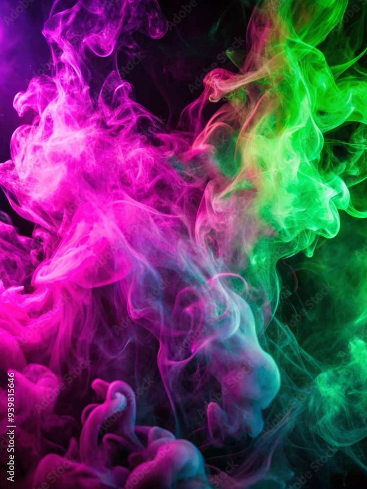 abstract colorful smoke, smoke magenta and green on black background, texture, background abstract colorful smoke, smoke magenta and green on black background, texture, background