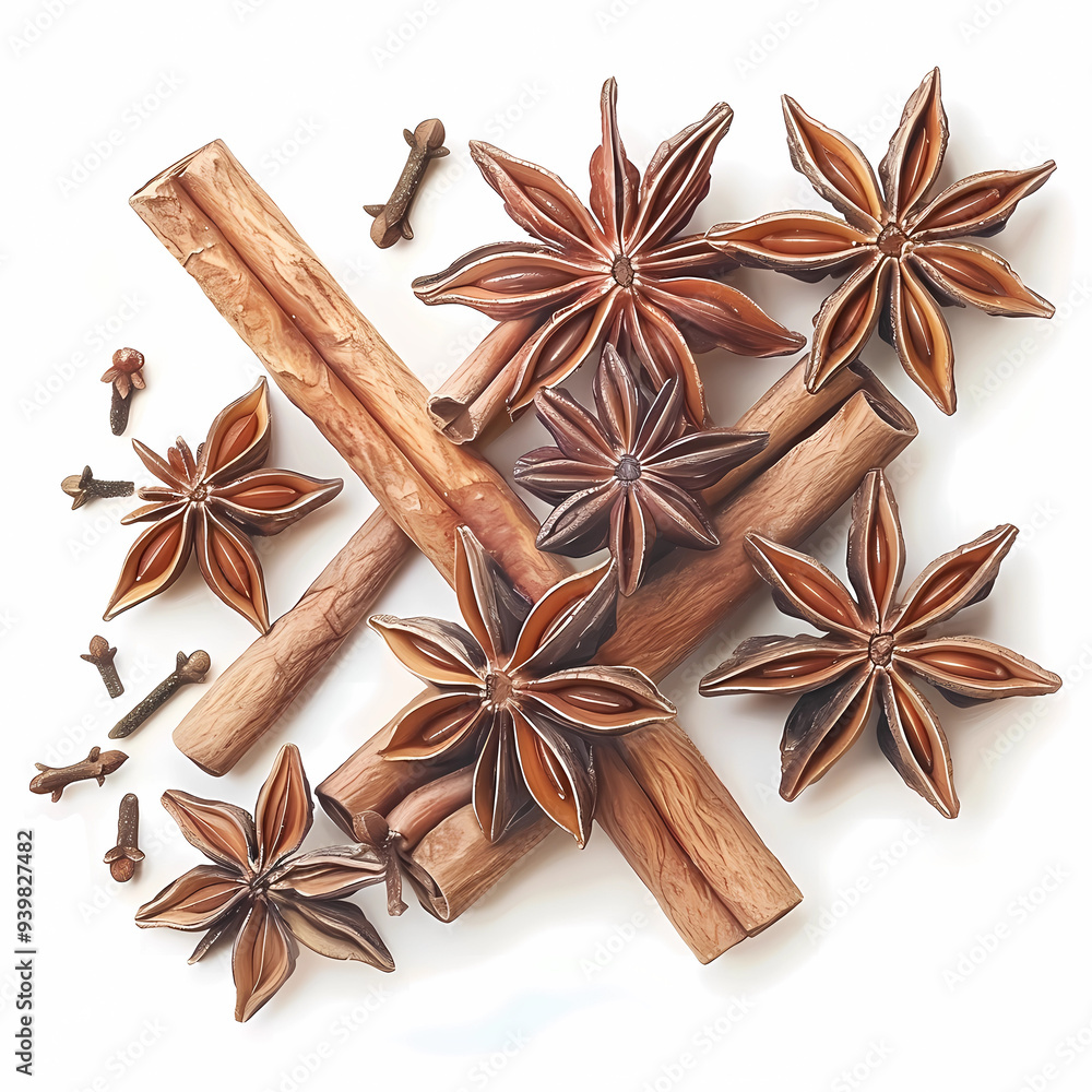 Cozy composition of candles and spices. Cozy composition of candles and spices.