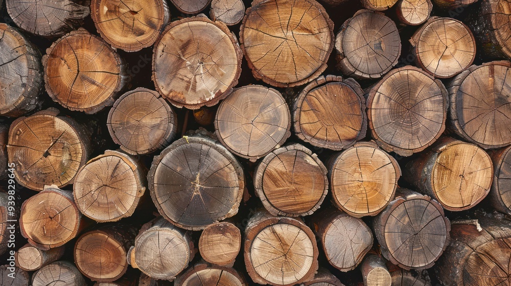 Close-up of a Stack of Wood Logs Close-up of a Stack of Wood Logs