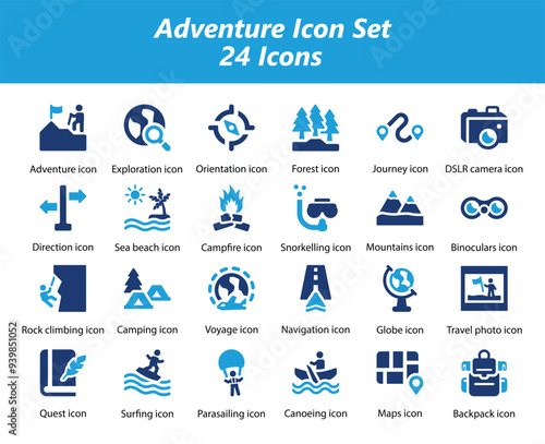 Adventure Blue Icon Set