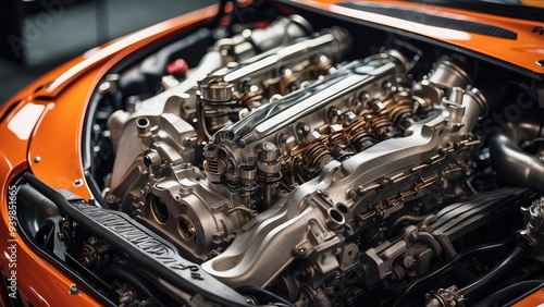 High-Performance Sports Car Engine