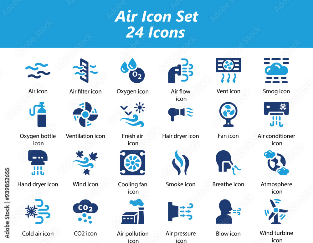 Air Blue Icon Set Air Blue Icon Set