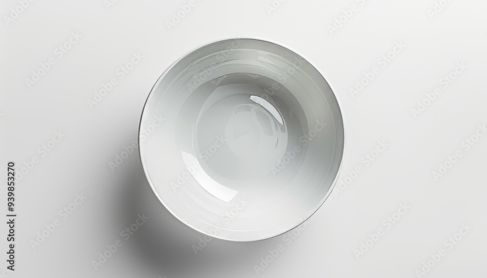 Top view of a pristine empty bowl isolated on a white background, perfect for clean and minimalist Top view of a pristine empty bowl isolated on a white background, perfect for clean and minimalist