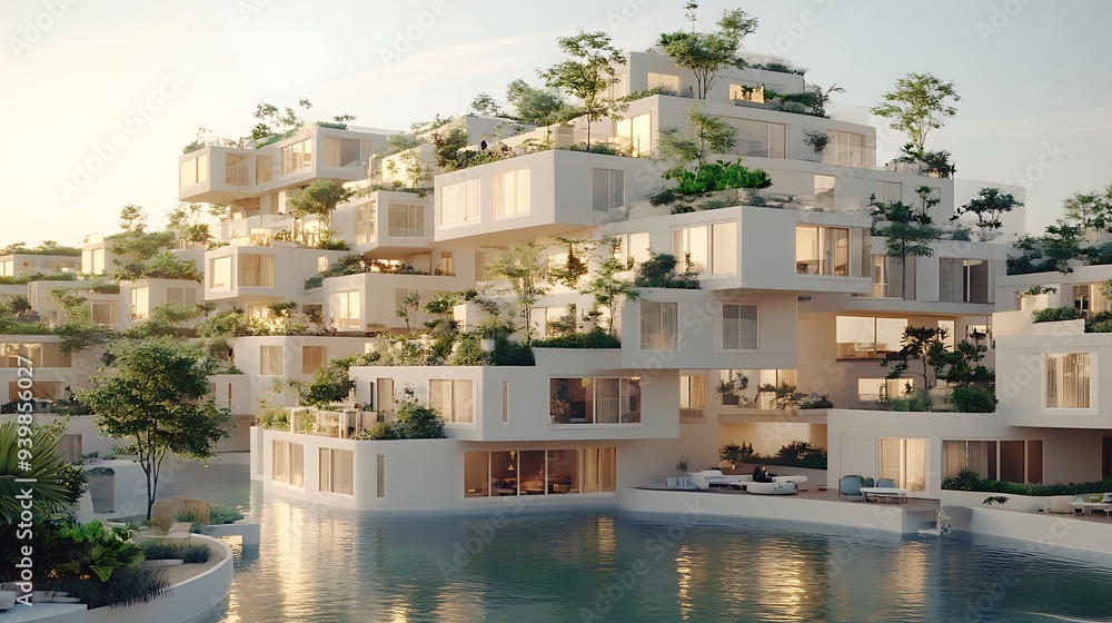 Obraz premium Futuristic Cityscape with Modern Architectural Models and Cutting-Edge Design Elements