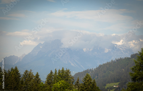 An incredible view of the Austrian Alps from the highway stop near Eben