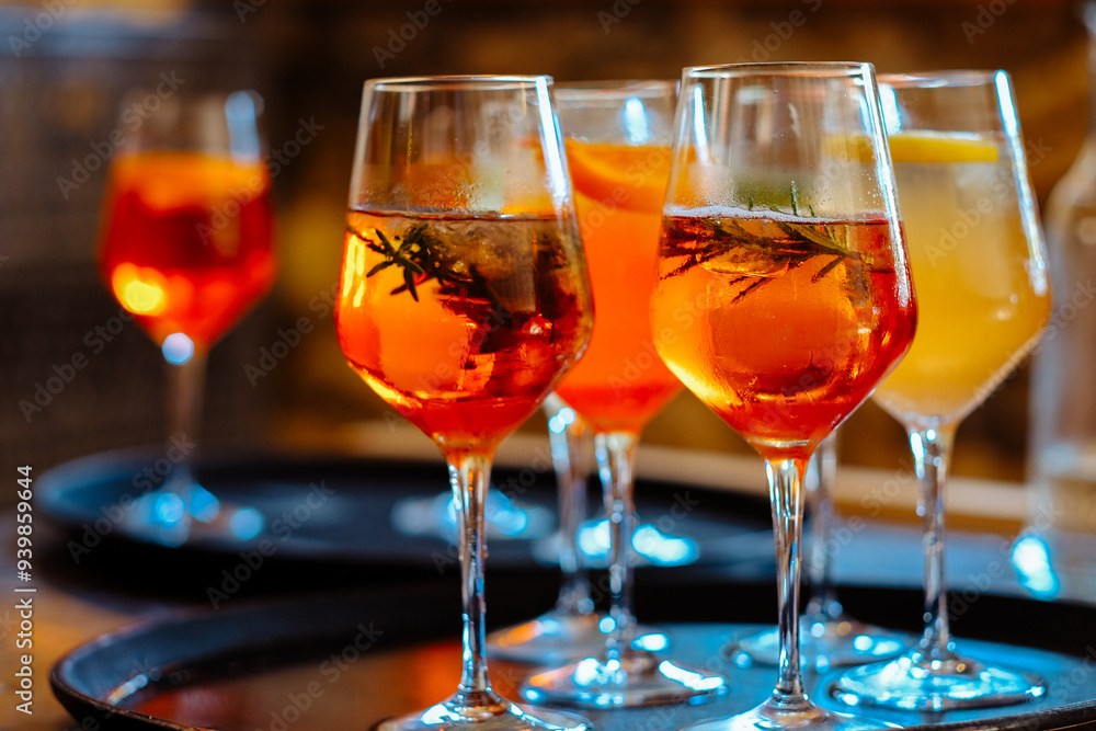 Bright alcoholic summer drink Aperol Spritz. Bright alcoholic summer drink Aperol Spritz.