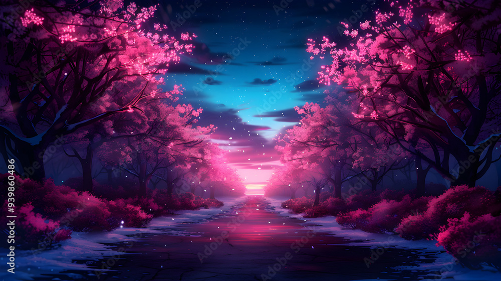 Anime Style Winter Forest Background Wallpaper Art Anime Style Winter Forest Background Wallpaper Art