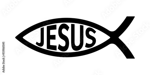 Religious symbol. Jesus fish symbol.